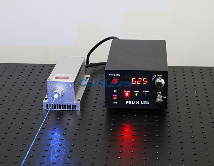 473nm 600mW Blue DPSS Laser Diode Pumped Solid State Laser With Power Supply - Click Image to Close